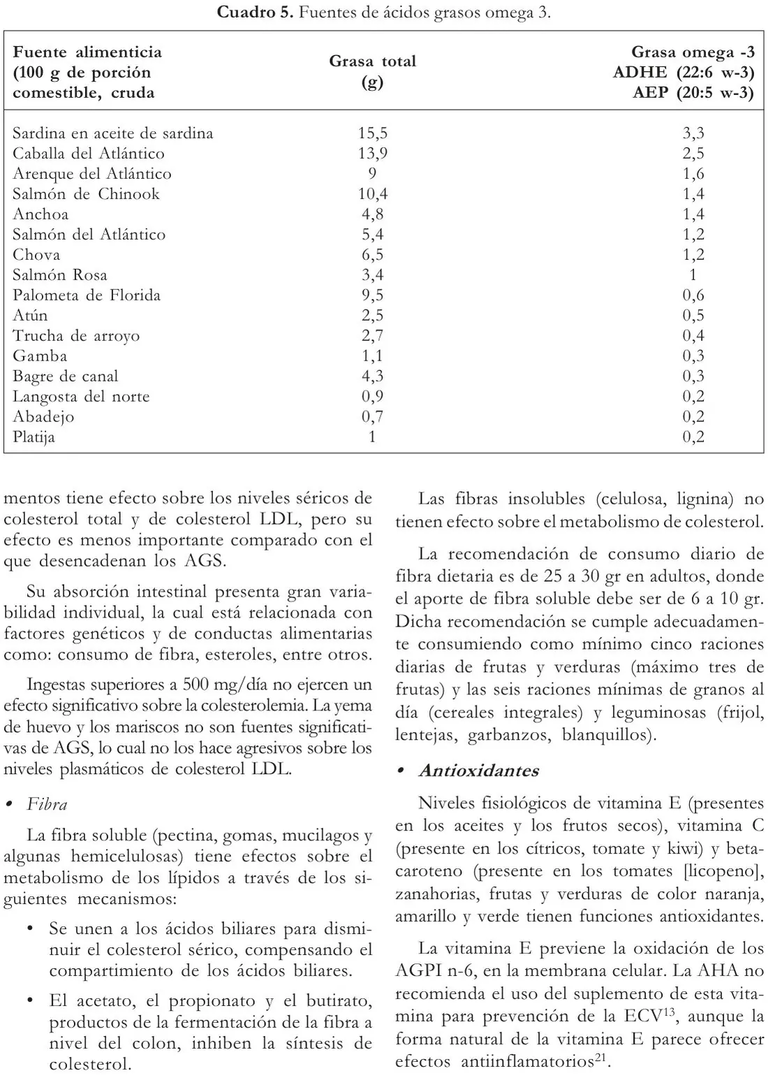 Cuadro 5 del artículo